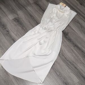 NWT entro White Satin Crossover Dress